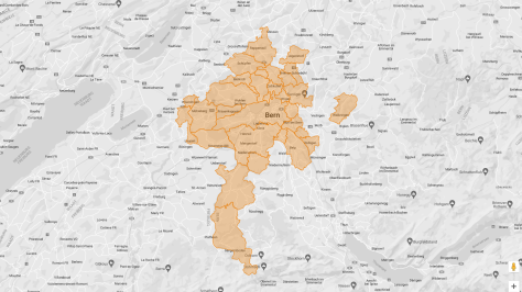 Versorgungsgebiet von Energie Wasser Bern